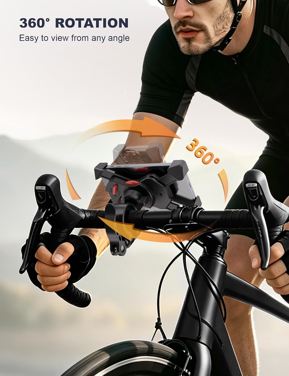 Thumbnail 4 de Grefay PB03AC fietstelefoonhouder, 360° draaibaar voor 3,5-6,5 inch