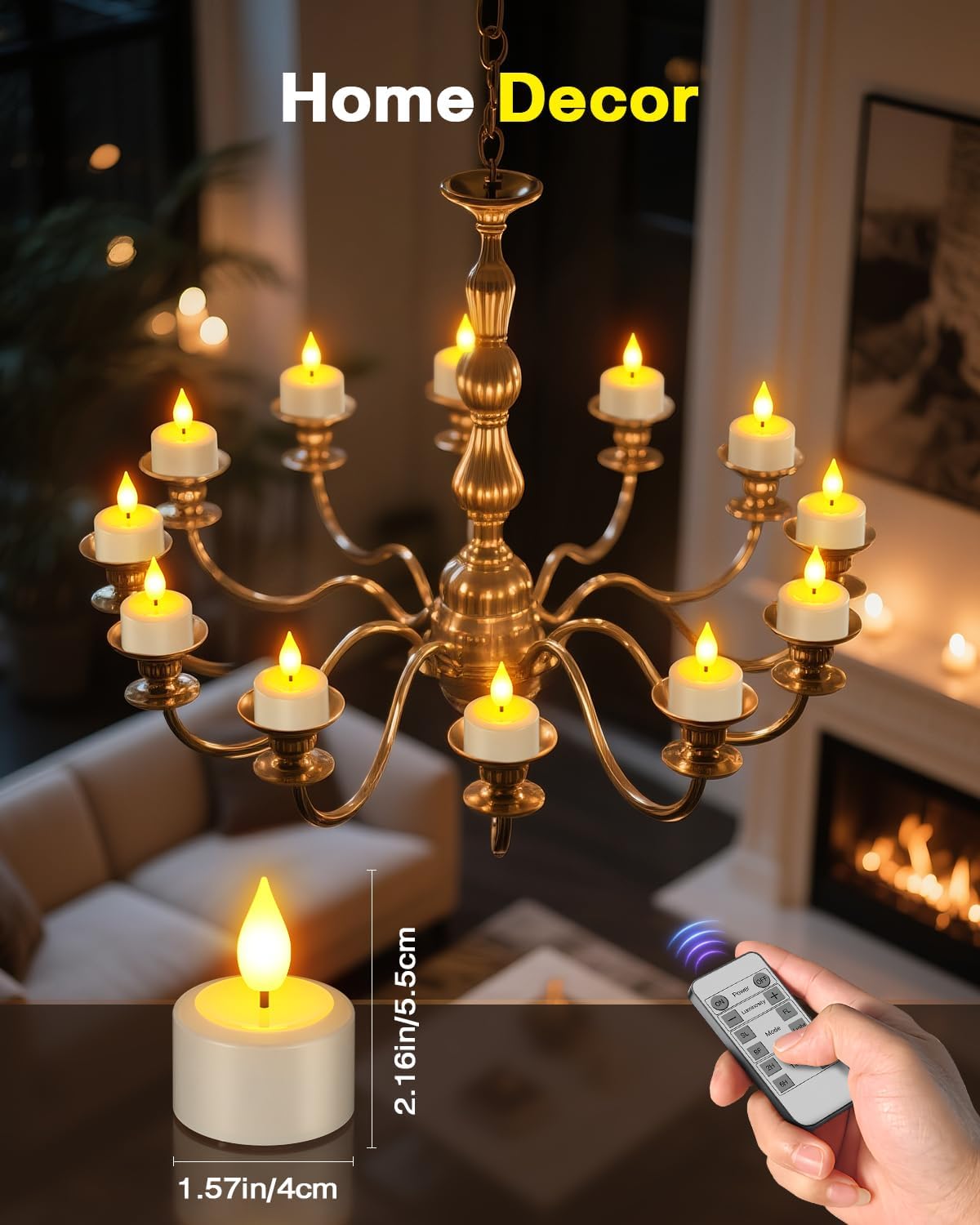 Thumbnail 1 de SoulBay Rechargeable Tea Lights (12-Pack) with Remote, Timer and Charging Station