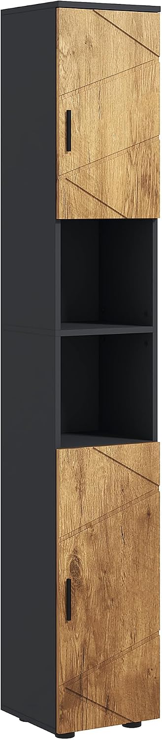 Detalle de kleankin Colonne Armoire Salle de Bain 183 cm Gris foncé