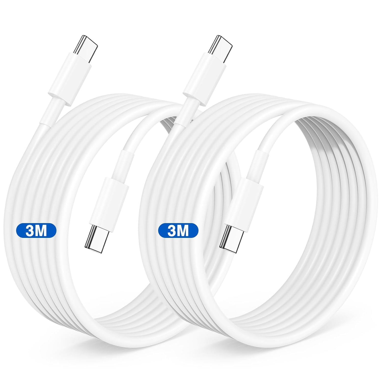 Detalle de Long USB C to USB C Cable 3M, 2 Pack – 60W PD Fast Charging & 480Mbps Data with Type C to C Lead