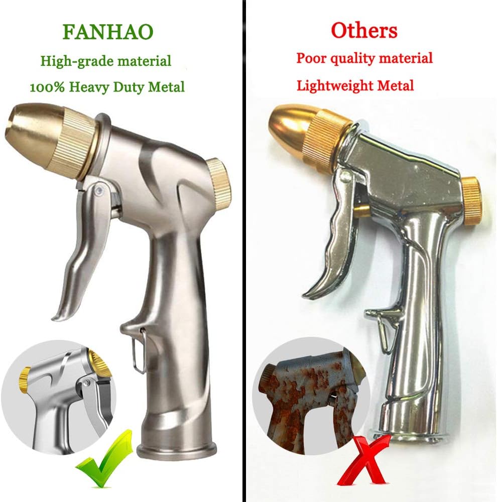 Thumbnail 3 de FANHAO Upgraded Garden Hose Nozzle Sprayer: 100% Metal, 4 Modes, Leaks-Proof Power for Yard, Car, and More