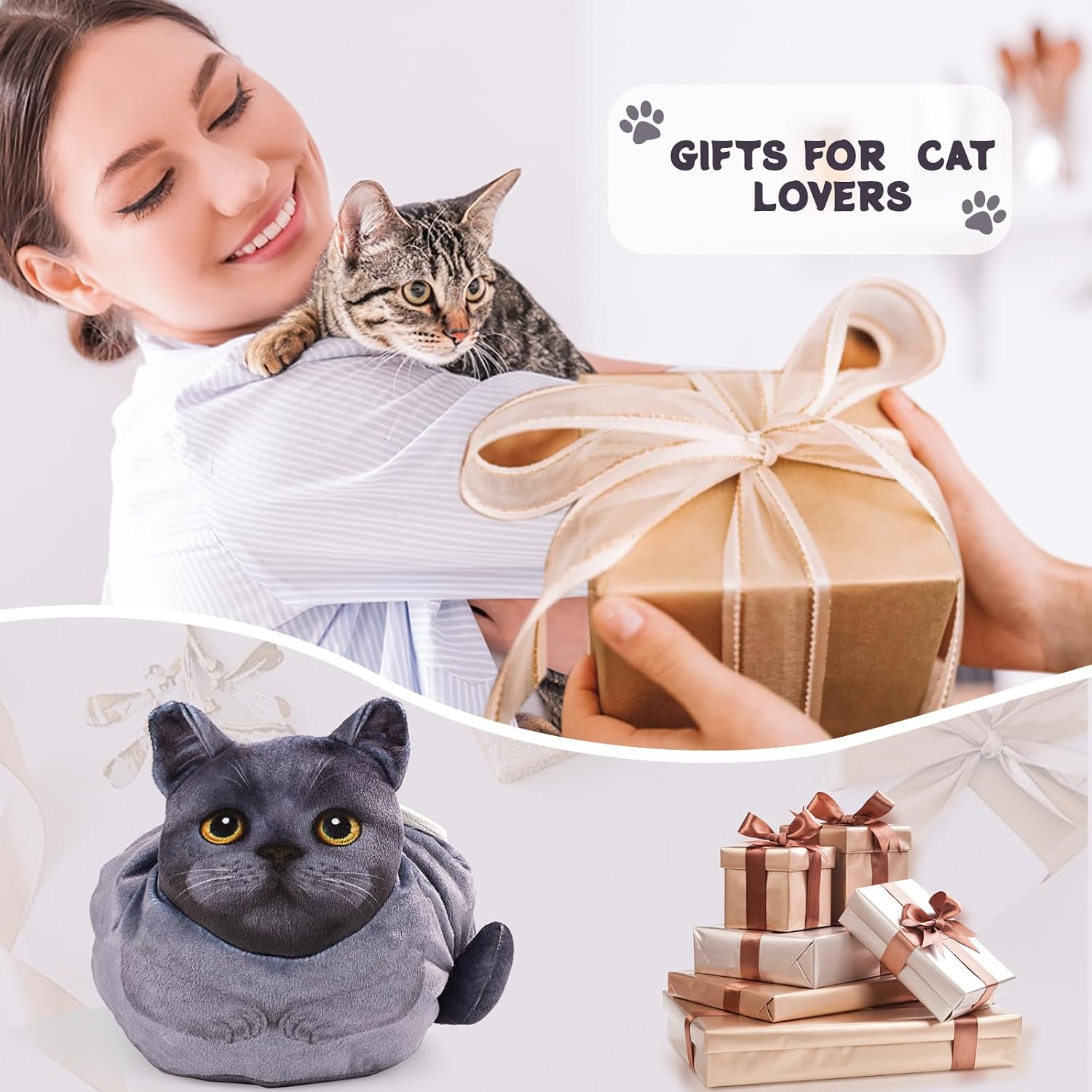 Detalle 1 de Katzen Kosmetiktasche Kordelzug groß