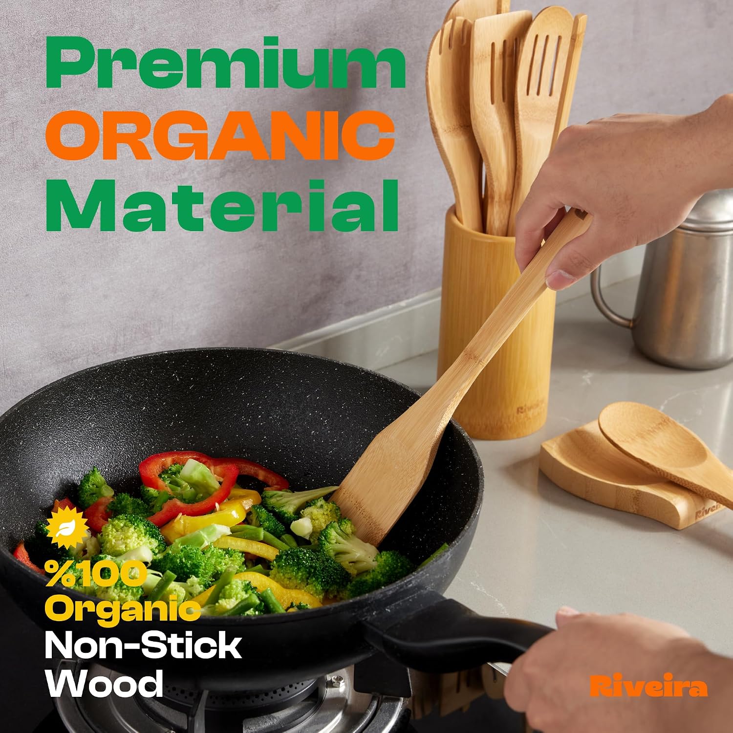 Detalle 2 de Riveira Bamboo Cooking Spoons 6-piece 🍴