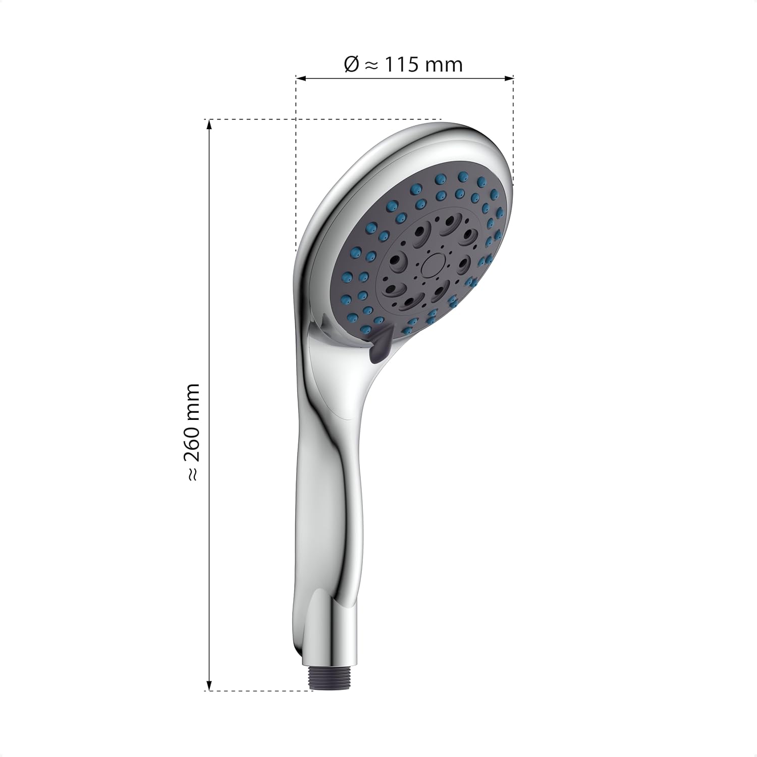 Thumbnail 4 de EISL WELLY DX6051 Pommeau de douche réglable en 5 positions avec joint d'économie d'eau – chromé