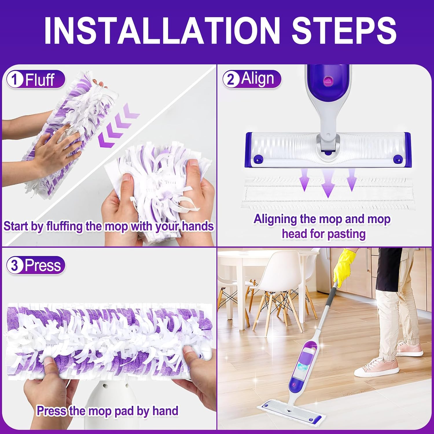Detalle de Cafonil 40-Pack Disposable Power Mop Pads for Swiffer Power Mop