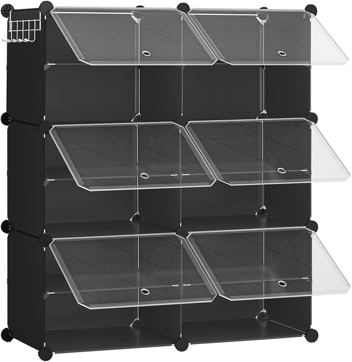 Detalle de HOOBRO Scarpiera con 6 scomparti, sportello e sportelli traspiranti EBK26SC01G1