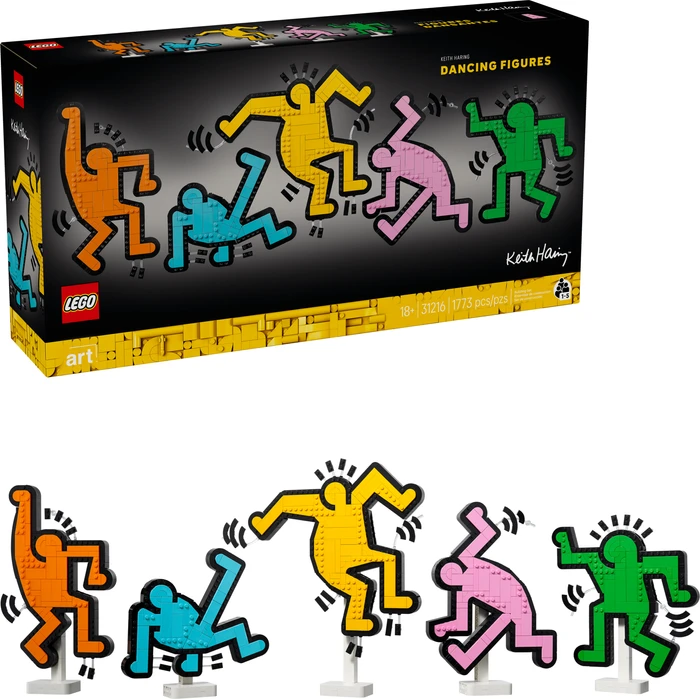 Detalle de LEGO Art Keith Haring Tanzende Figuren 31216 – Pop-Art-Mosaik mit 1.773 Steinen