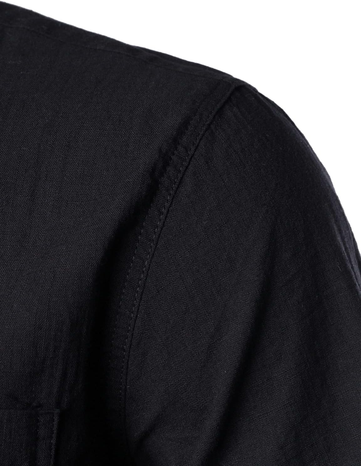 Thumbnail 3 de PARKLEES Men's Fitted Cotton Linen Short Sleeve Button Up Shirt