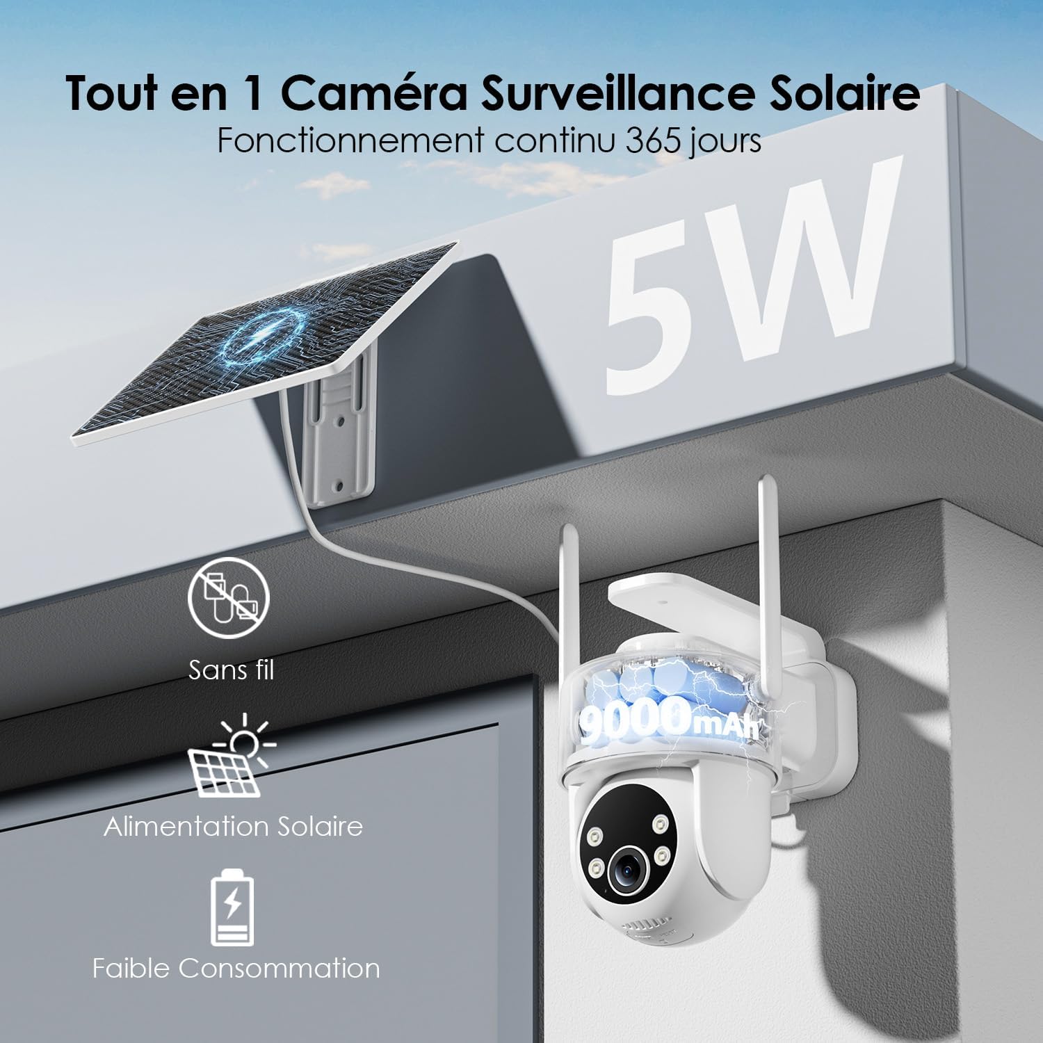 Detalle de CZEview 2e Génération caméra de surveillance 2K, détection 30 m