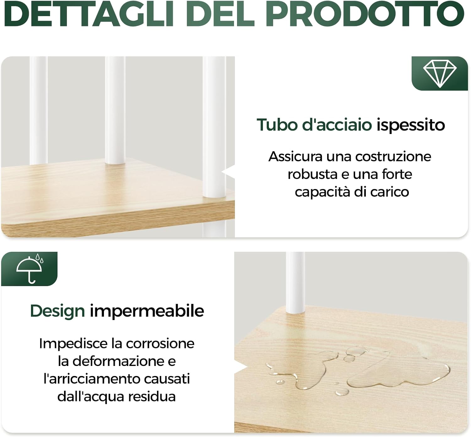 Thumbnail 5 de Bamworld Porta Piante a 4 Ripiani in Legno e Metallo — Scaffale Decorativo per Vasi da Interno ed Esterno