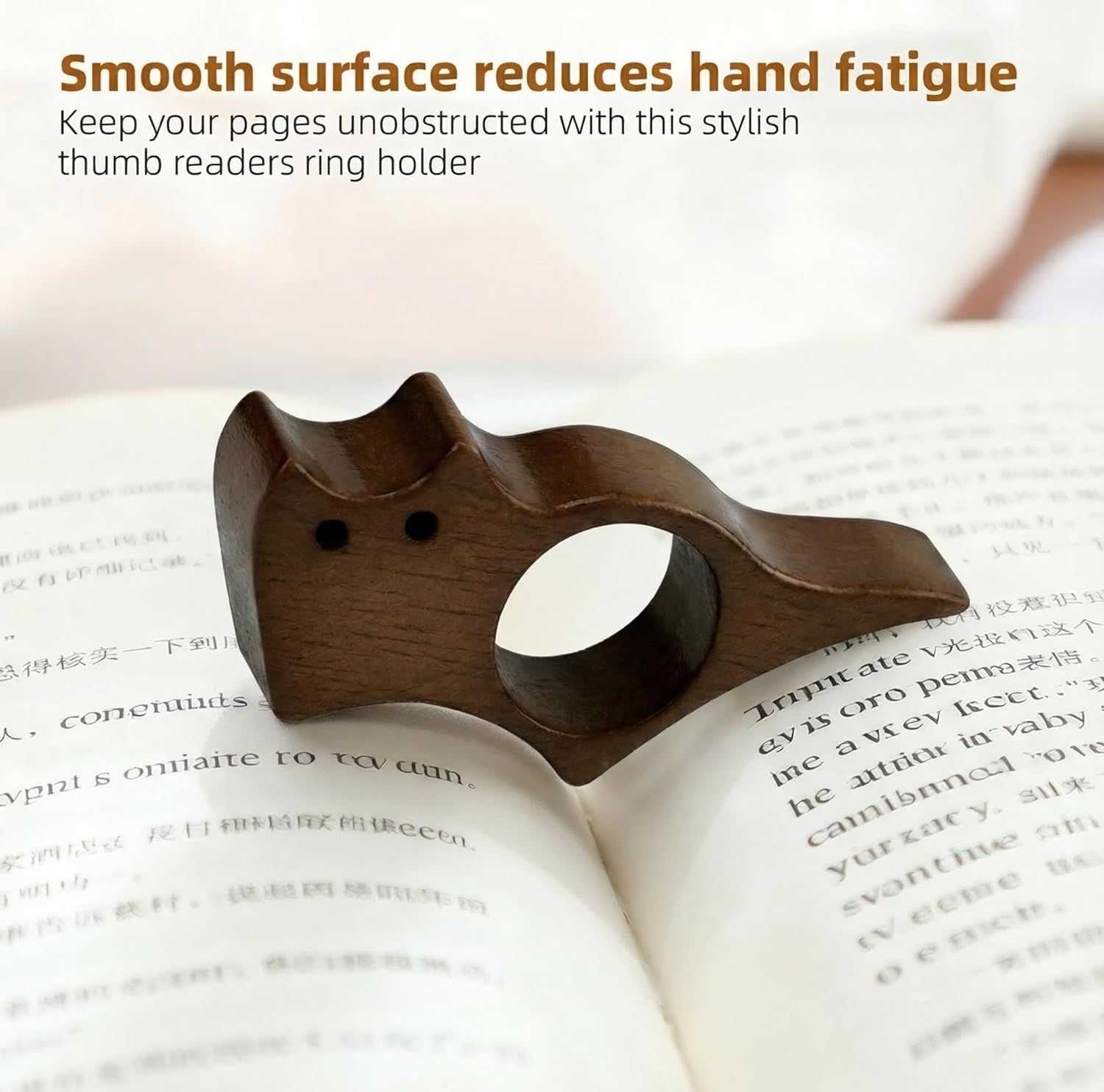 Detalle de Book Page Holder, Wood Thumb Page Holder for Reading