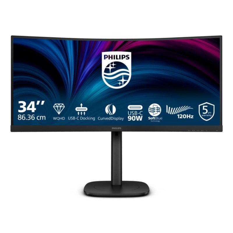 Detalle de Philips 34B2U3600C/00 de 34" UltraWide QHD curvo con KVM y USB-C (120 Hz)