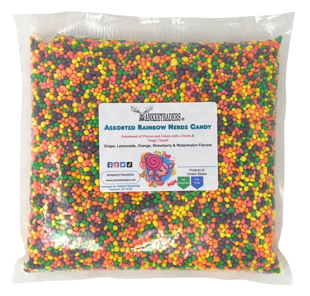 Detalle 2 de YANKEETRADERS Mini Rainbow Fruit Candy, 44 Ounce Assorted Bulk Bag