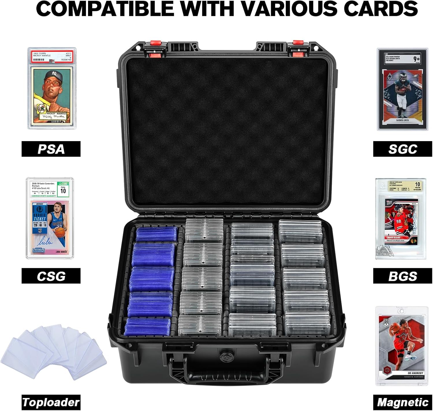 Detalle de Graded Card Case Storage Box: 800+ Toploader Capacity for PSA/BGS/SGC Cards