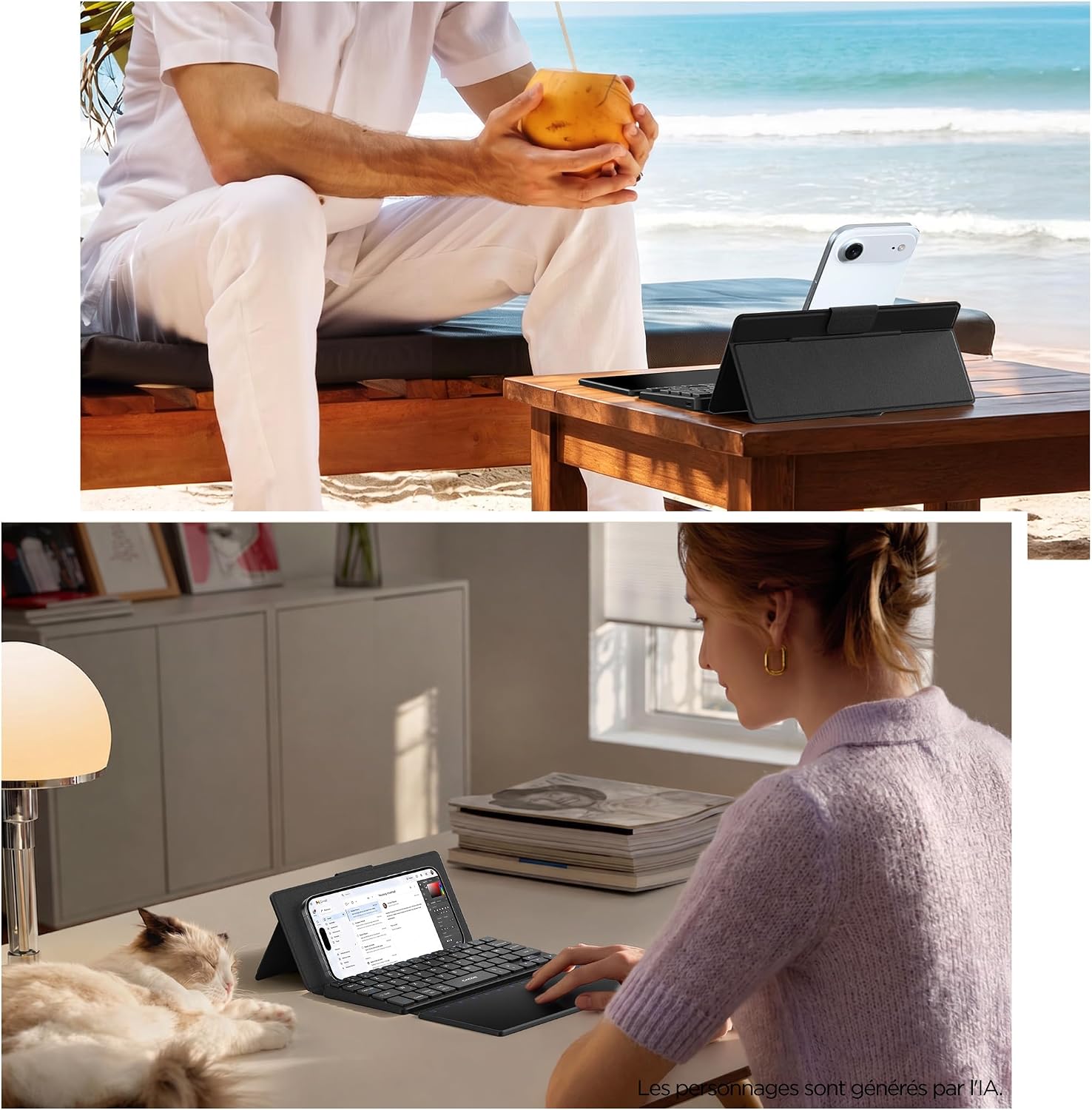 Thumbnail 6 de CACOE Mini Clavier Bluetooth avec pavé tactile —_compagnon portable pour smartphone et PC_