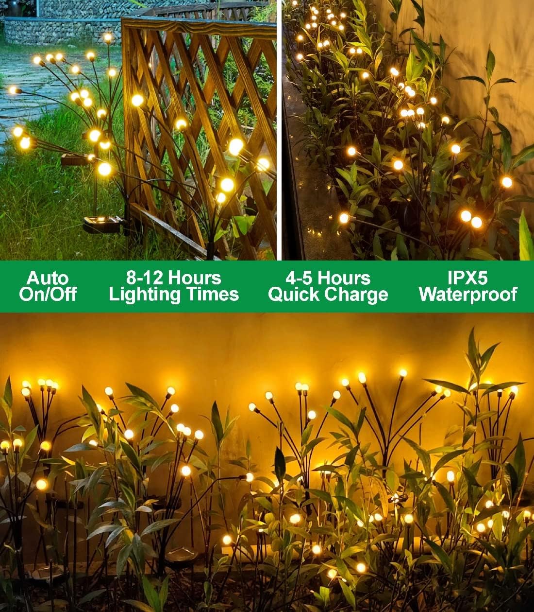 Thumbnail 6 de SIOTMERA SQD T4 Solar Firefly Garden Lights, 4-Pack, 6 LEDs Each