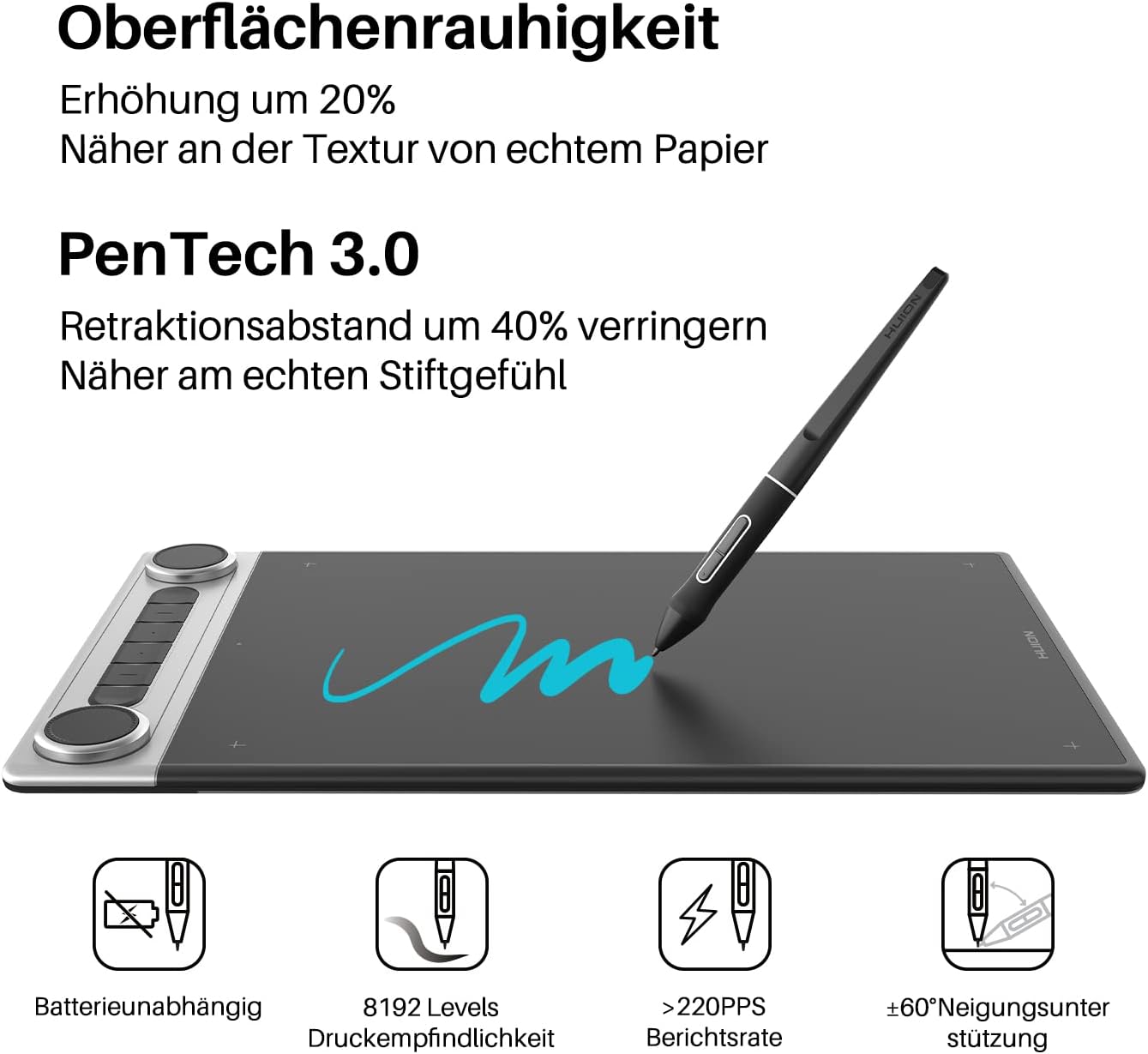Thumbnail 6 de HUION Inspiroy Dial 2 Grafiktablett 10 x 6 Zoll
