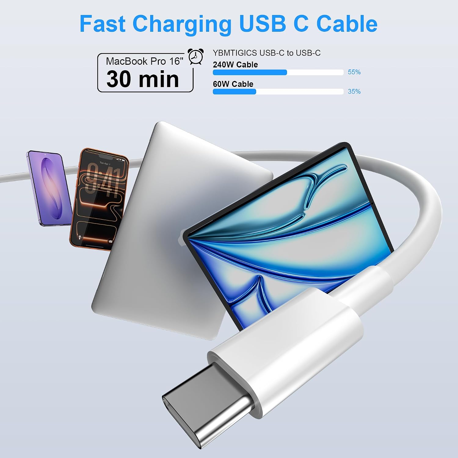Detalle 2 de Apple USB C to USB C 6ft 60W charging cable
