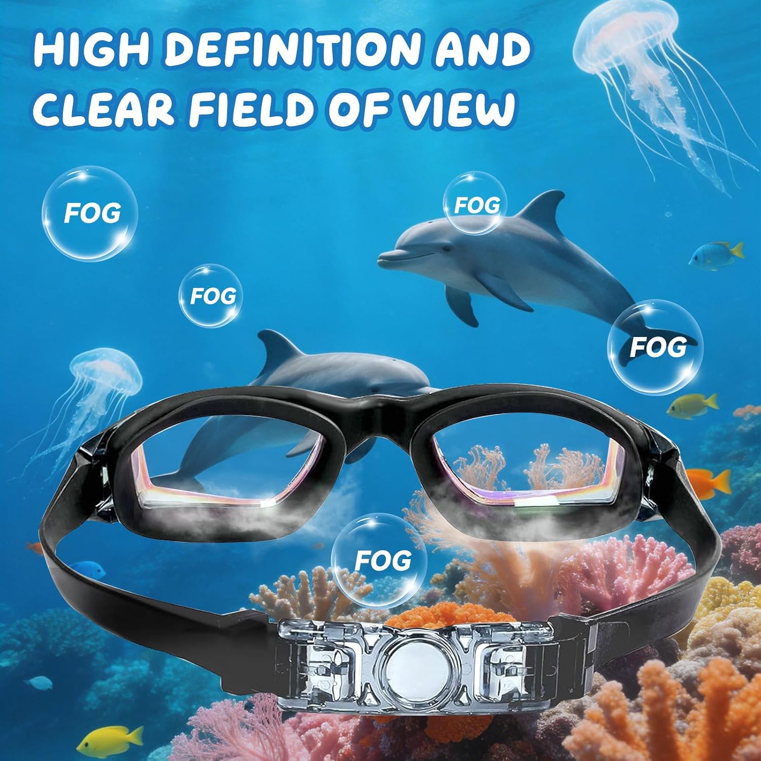 Detalle de Houbobo Swimming Goggles 2 Pack – Anti-Fog, Leak-Proof Goggles for Adults and Teens
