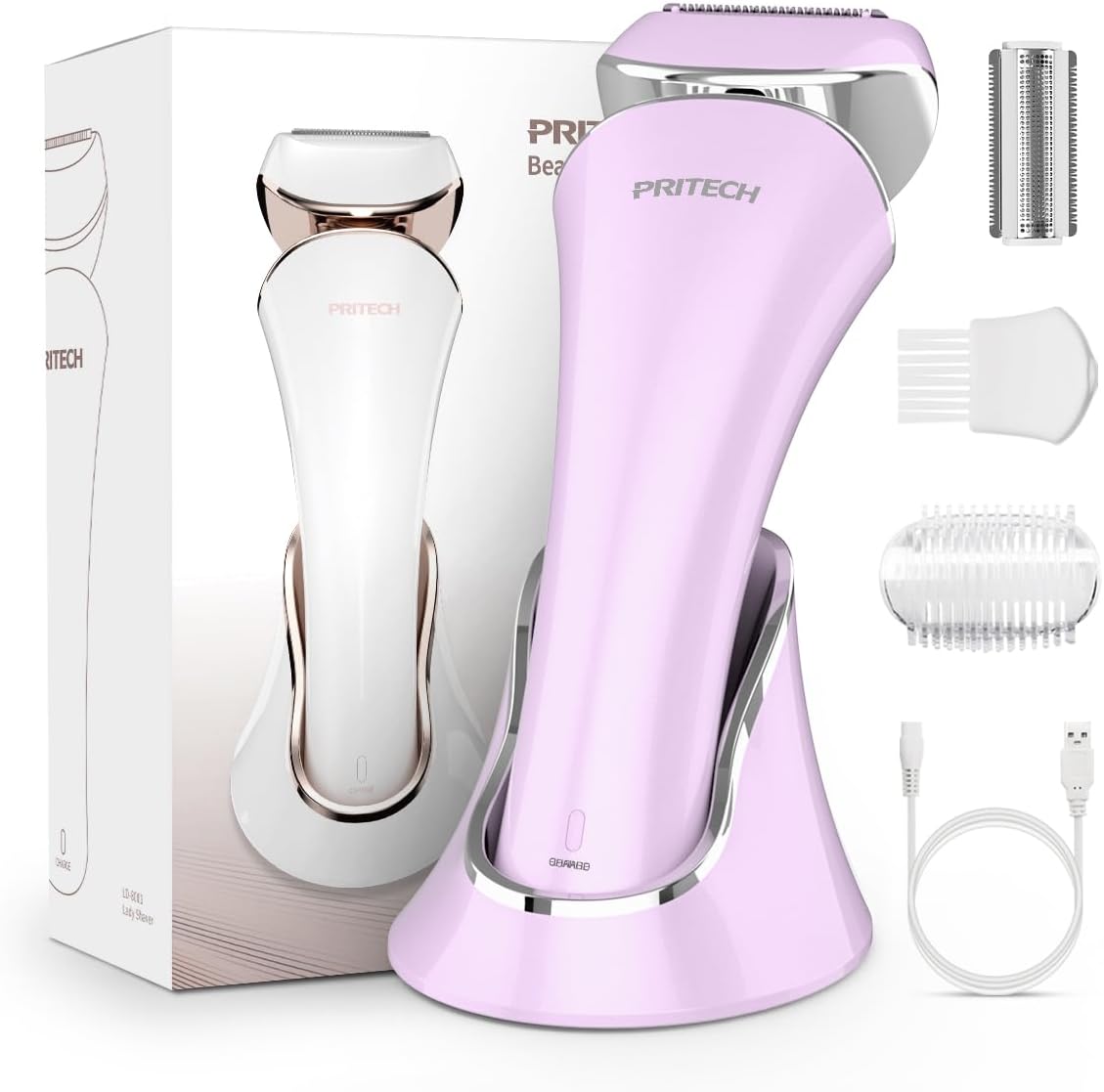 Detalle de Electric Razor for Women: Wet & Dry Cordless Shaver for Legs, Body, and Bikini
