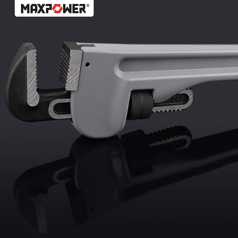 Thumbnail 6 de MAXPOWER Pipe Wrench 600mm (24-Inch) Aluminum Straight Pipe Wrench