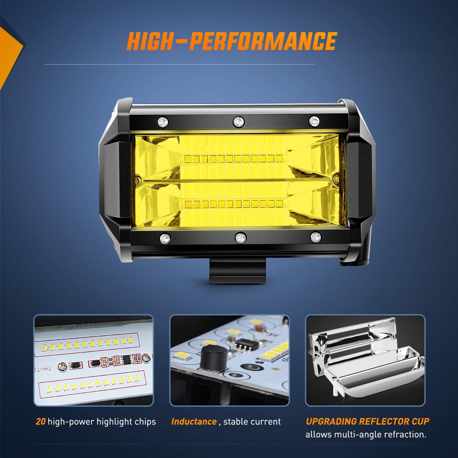 Detalle 2 de Nilight ZH304 5 Inch 72W LED Light Bar 10800 Lumens