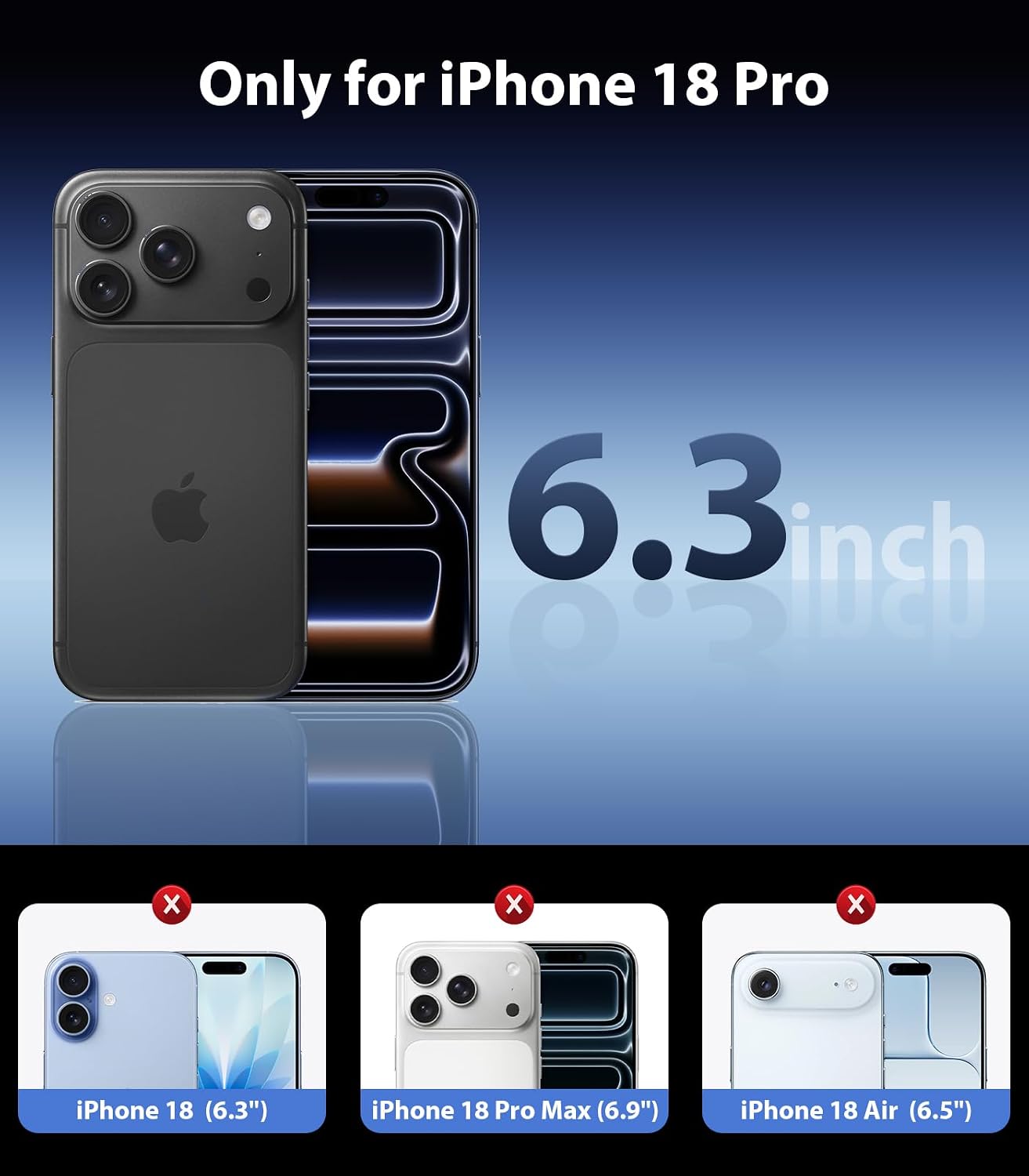 Detalle 2 de Mkeke K28-18P Clear iPhone 18 Pro Case with Raised Edge Protection
