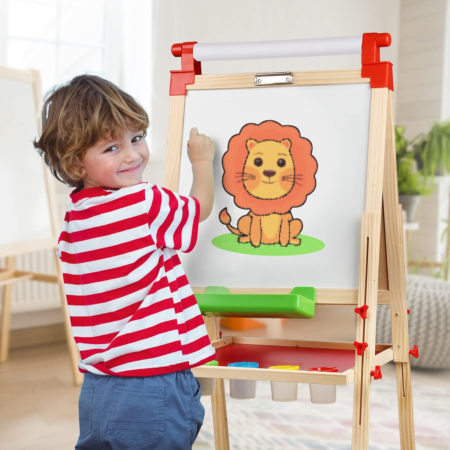 Thumbnail 6 de JOYOOSS Kids Wooden Easel 38–51" 📷