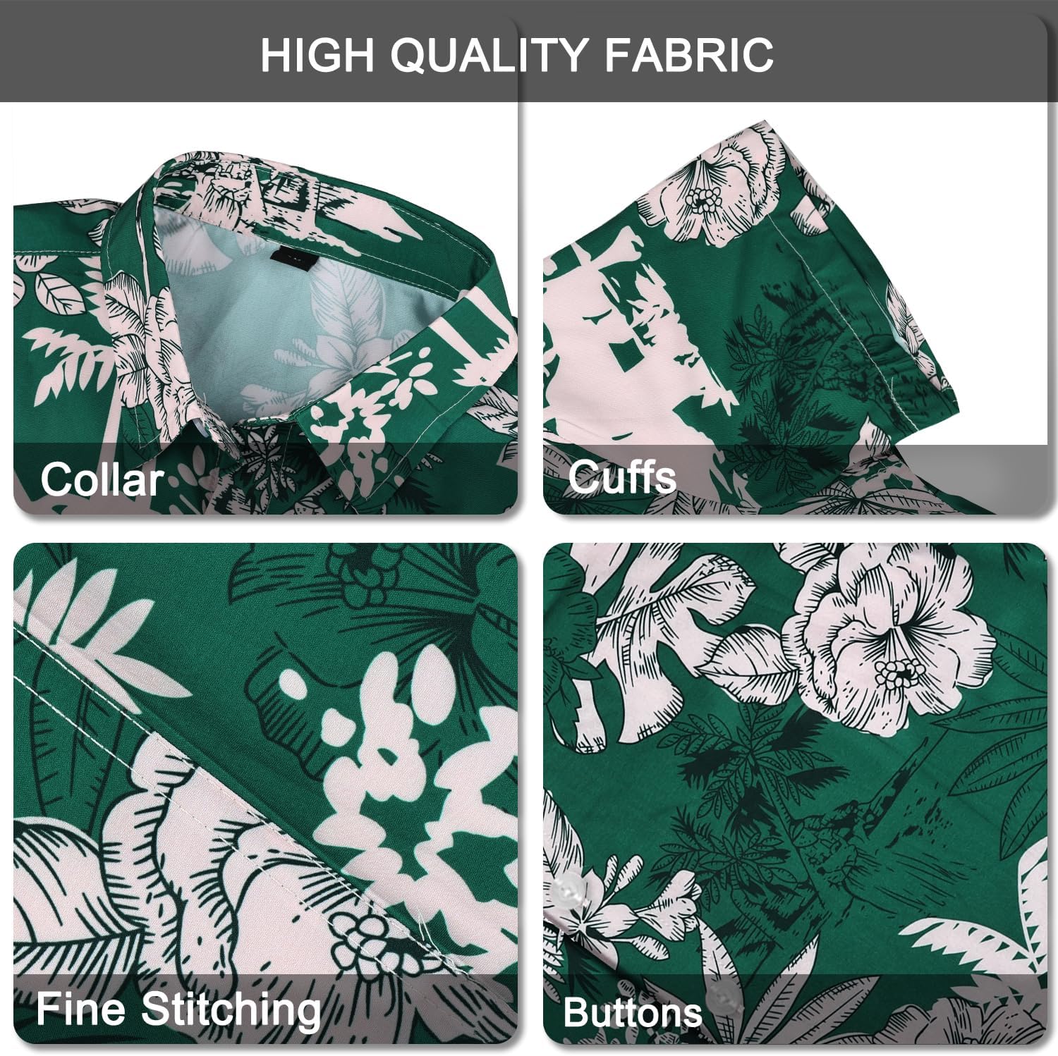 Detalle 1 de Chemise hawaïenne homme Gavliuu à manches courtes imprimé tropical, tissu léger et coupe décontractée