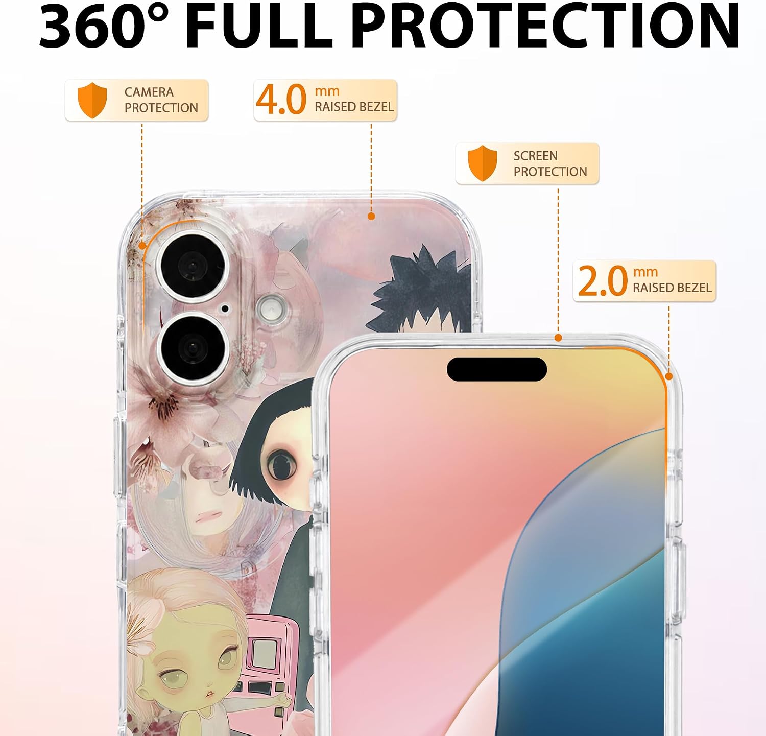 Detalle de GEQCDBN iPhone 17 TPU Case, Kawaii Collage Print, Slim Protective Cover