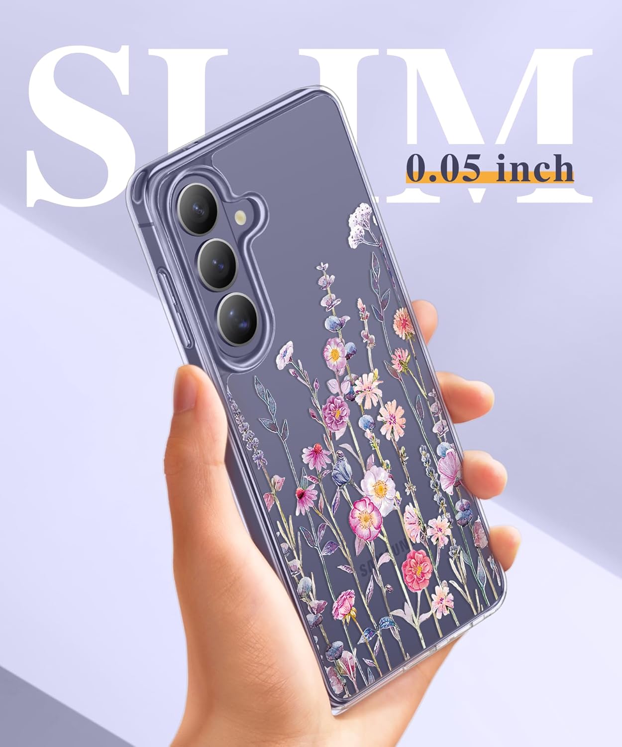 Thumbnail 5 de GVIEWIN Galaxy S26 Clear Floral Slim Shockproof Case with Screen & Camera Protection