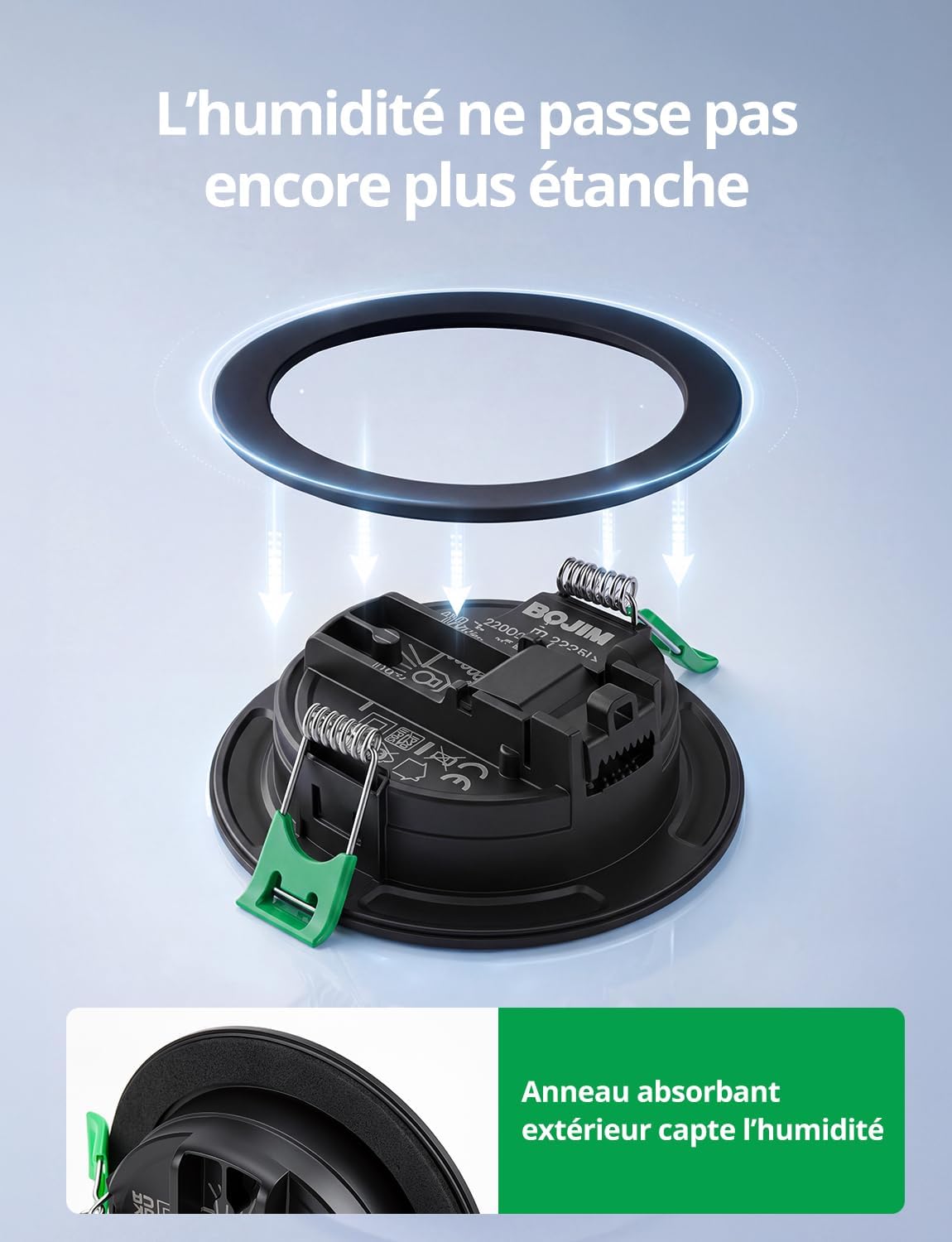 Detalle de Bojim LED-inbouwspots, zwart, IP65, 2700 K, 5 W, set van 10