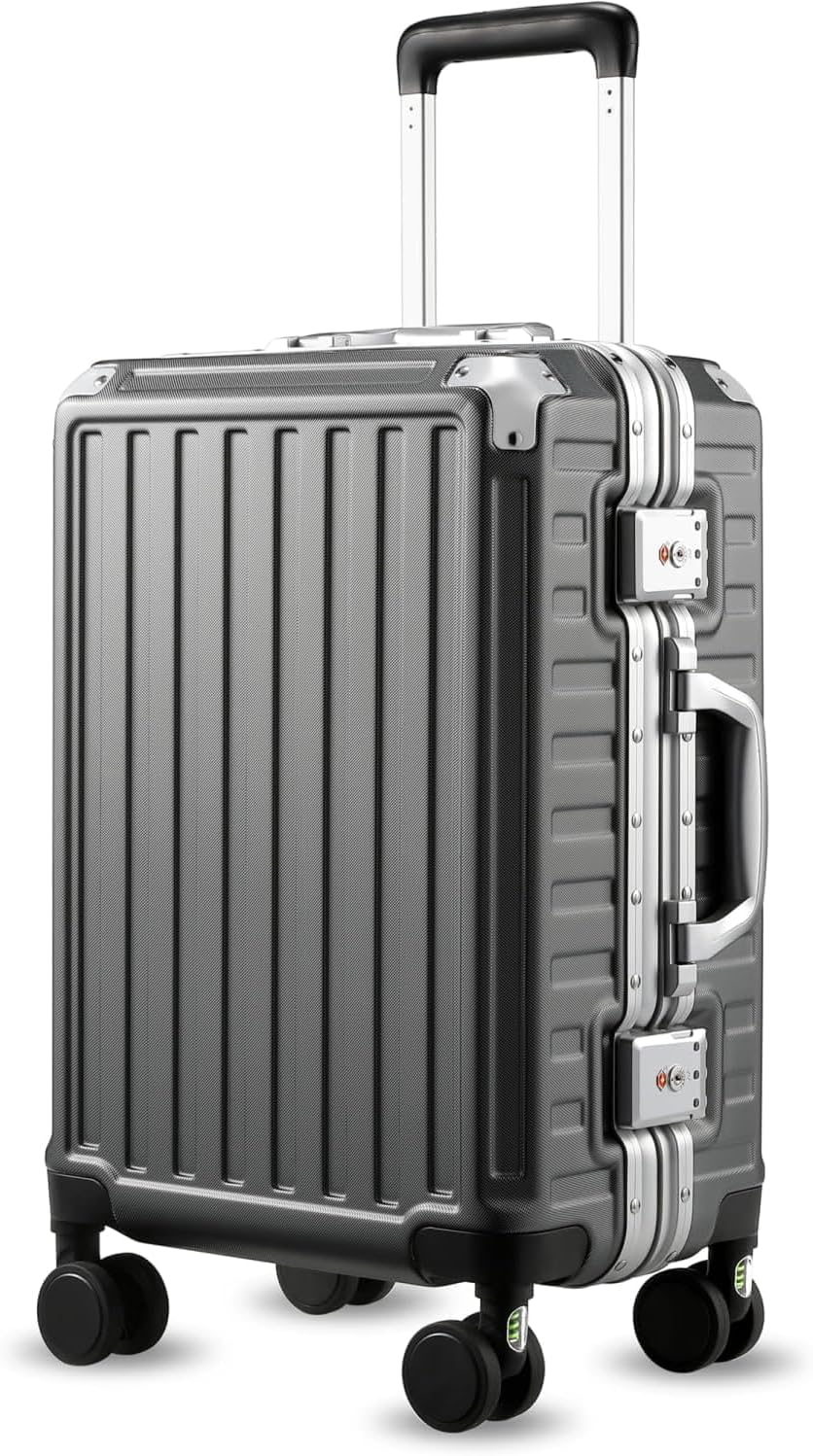 Detalle de LUGGEX Valise Cabine Rigide en Aluminium et Polycarbonate – 56 x 37 x 24 cm, 36 L, Noir