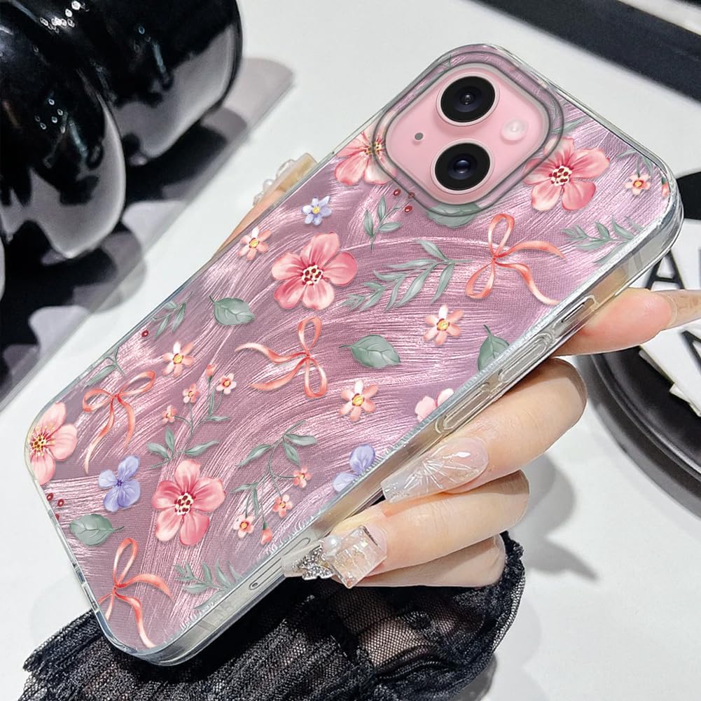 Thumbnail 3 de Tedyhulle Hülle für iPhone 13/14 – Rosa Blüten Muster, Dünn & Stoßfest aus TPU