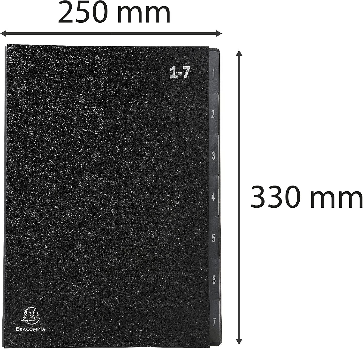 Detalle 2 de Exacompta 57007E Trieur Ordonator à 7 compartiments, couverture rigide noire, A4