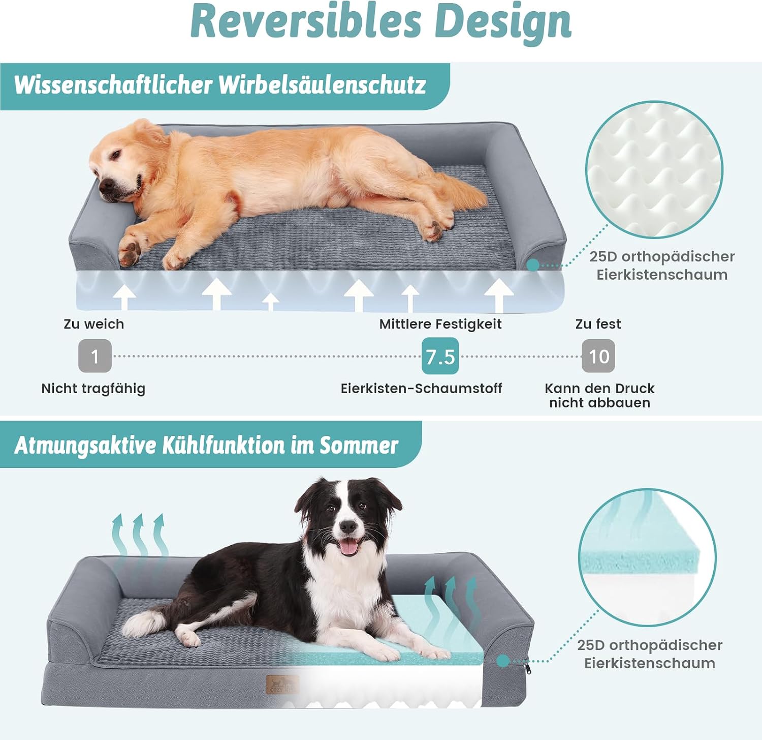 Detalle 2 de Orthopädisches Hundebett für große Hunde