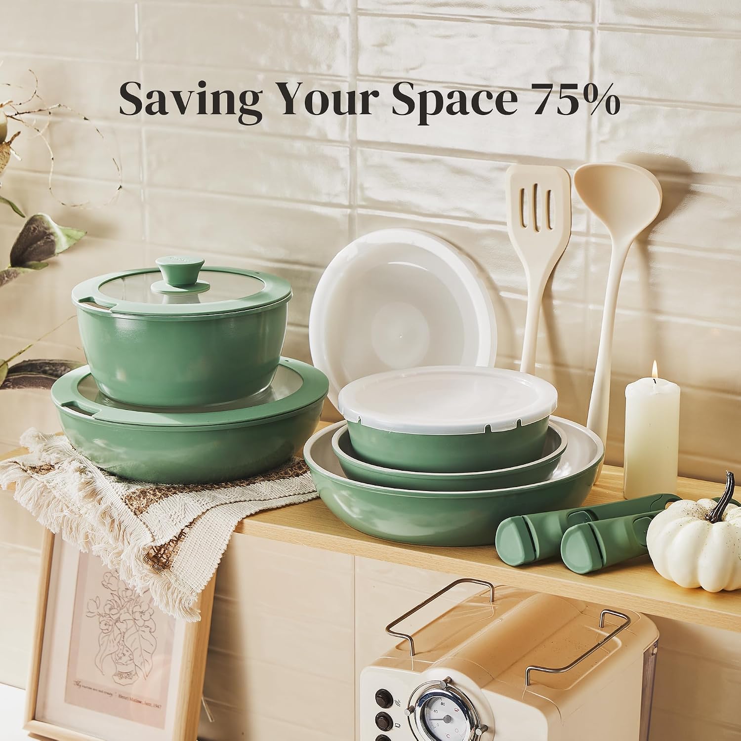 Thumbnail 5 de Redchef 16pc Ceramic Cookware Set 16pcs