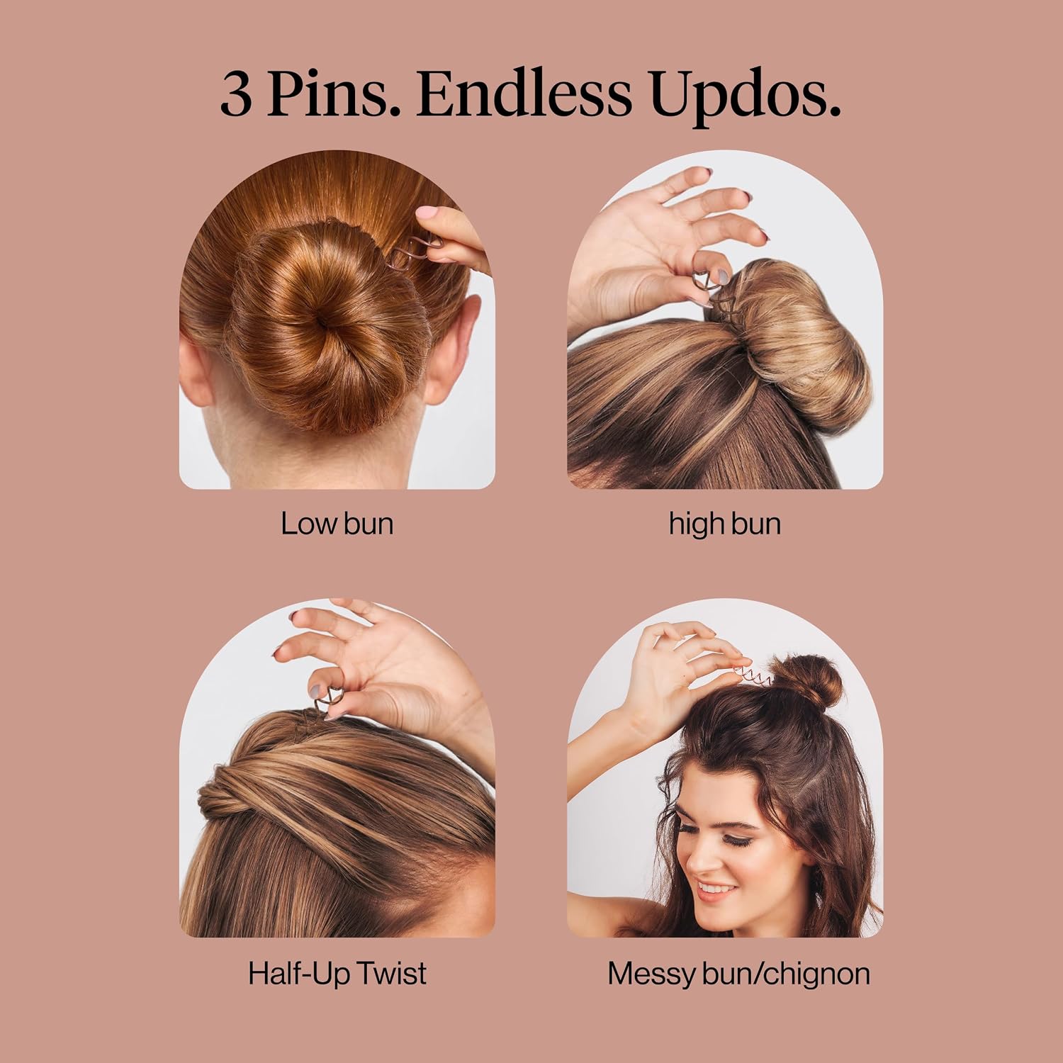 Thumbnail 6 de Kitsch Spiral Hair Pins, Brown