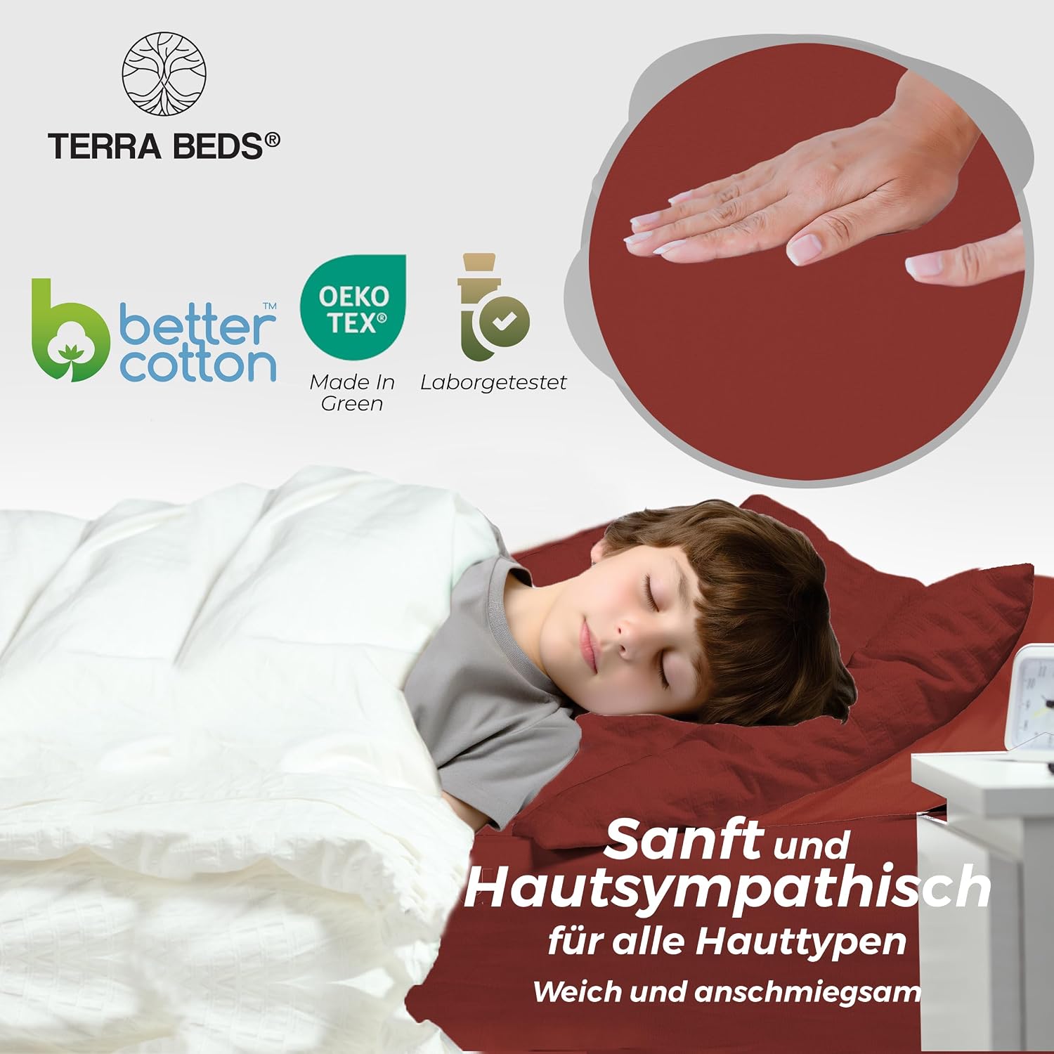 Detalle de Terra Beds Spannbettlaken 70x140 cm Kinder