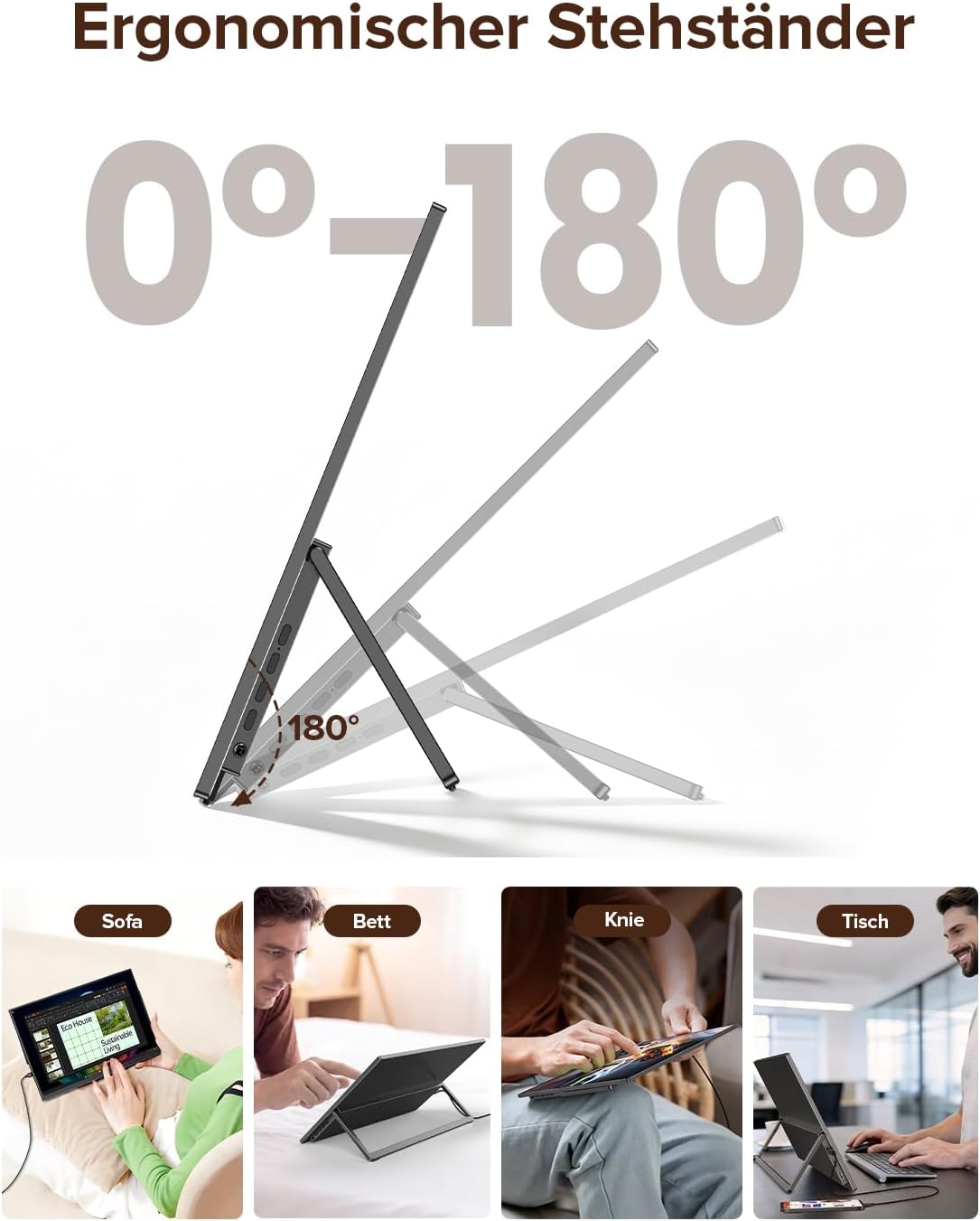Thumbnail 3 de Newsoul Portable Monitor Touchscreen (15,6 Zoll, IPS, 1080P) für USB-C & Mini-HDMI