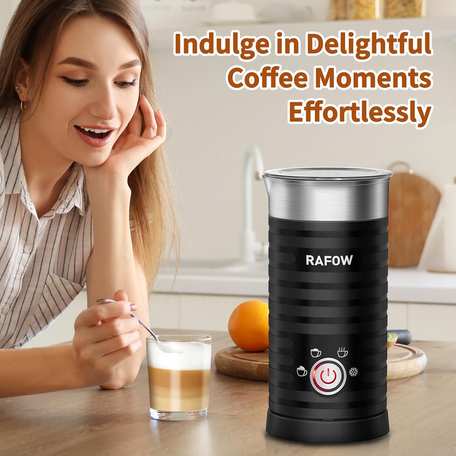 Thumbnail 6 de 4 In 1 Electric Milk Frother Steamer - 350ml/12oz, Hot & Cold Foam for Lattes, Cappuccinos, Macchiatos