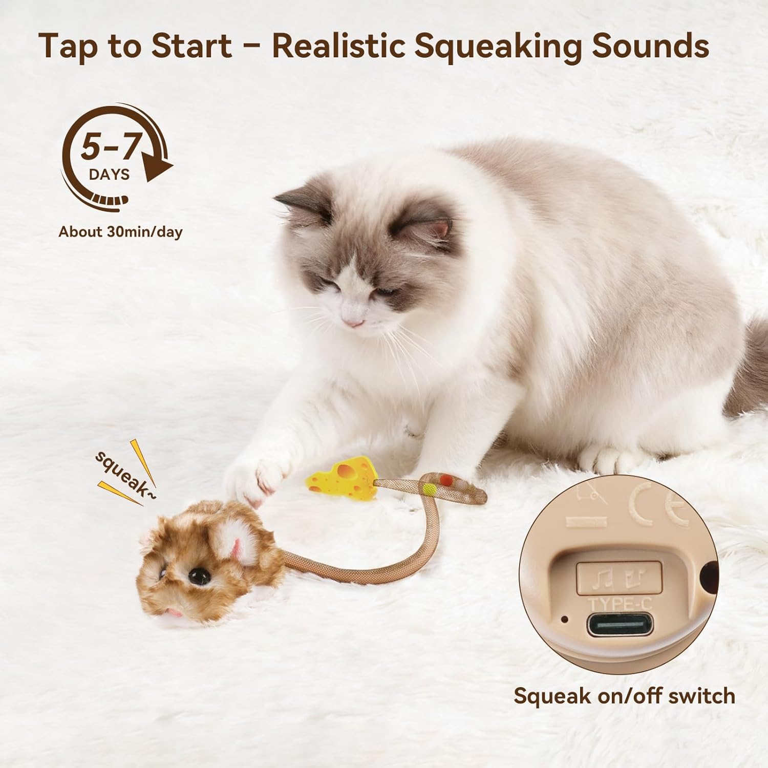 Thumbnail 2 de Migipaws Migimouse 360° rolling interactive cat toy 🐱