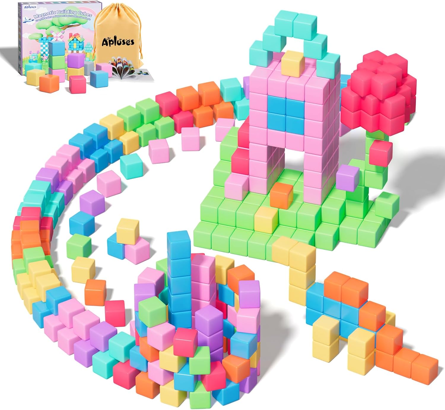 Detalle de 100-Piece Magnetic Cubes Building Set for Kids (Ages 3–8) — STEM Magnetic Blocks for Toddlers & Preschoolers