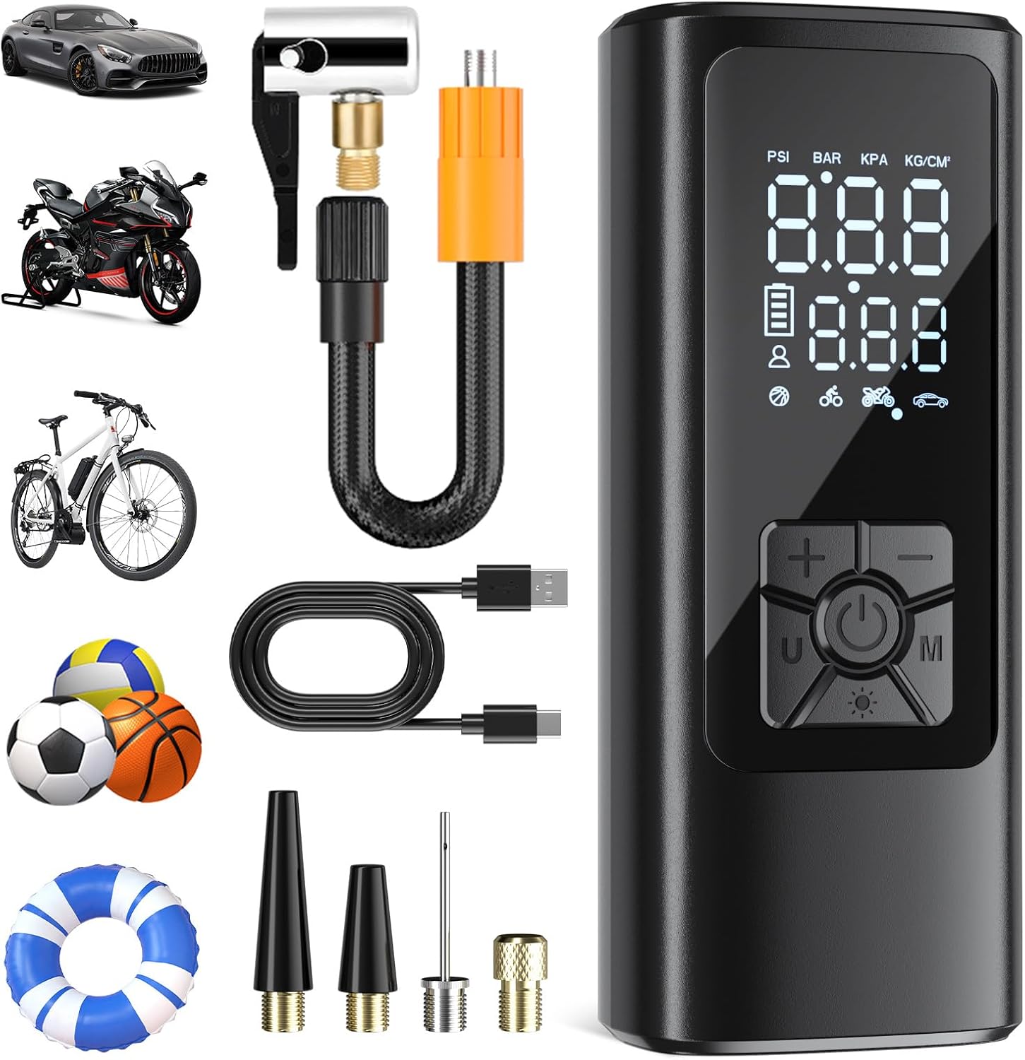 HOVVIDA Tyre Inflator 5200 mAh Portable Compressor