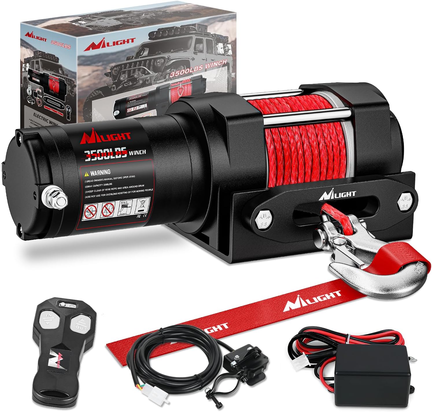 Detalle de Nilight 3500 lbs ATV Winch 3500 lb capacity