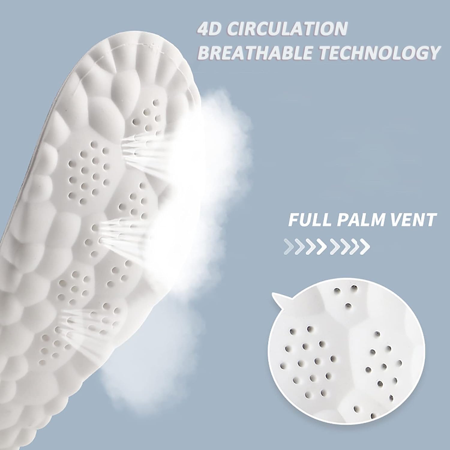 Detalle de Memory Schaum Einlegesohlen mit Arch Support – Komfort & Fußmassage für Damen und Herren
