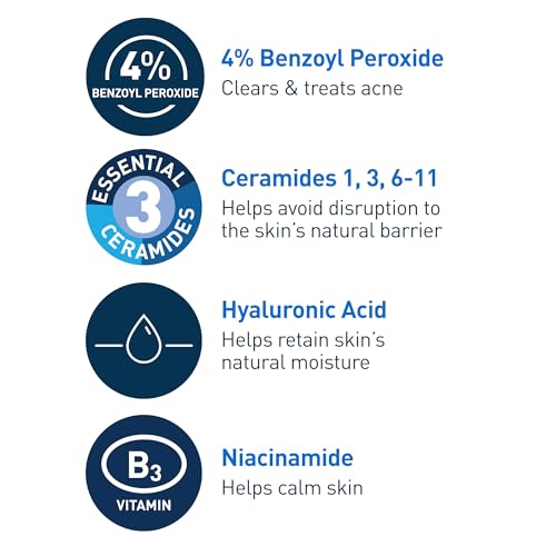Detalle de CeraVe Foaming Acne Cream Cleanser with 4% Benzoyl Peroxide (5oz)