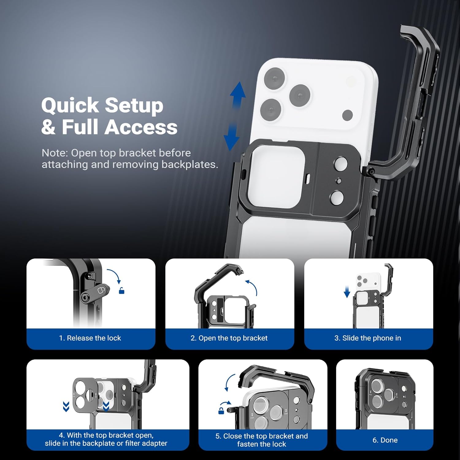 Thumbnail 2 de NEEWER Phone Cage Kit for iPhone 17 Pro: Compact Video Rig with Quick Release Handles
