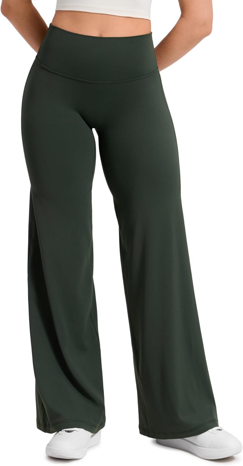 Detalle de CRZ YOGA Femme Sans Couture Avant Pantalon Large – Taille Haute 71/76/81cm, Confort et Décontracté