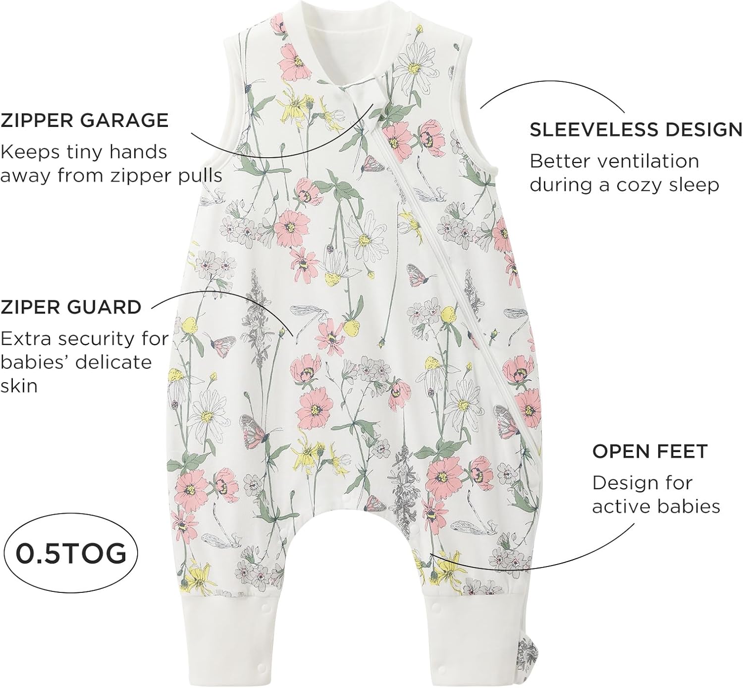 Thumbnail 3 de Duomiaomiao Sacco nanna con piedi – confezione da 2, cotone leggero 0,5 TOG per bambini 1–2 anni